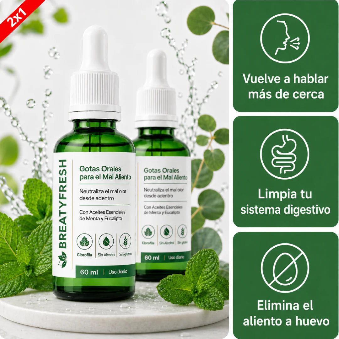 Gotas Naturales · Tratamiento contra el Mal Aliento (Lleva 2 Paga 1)