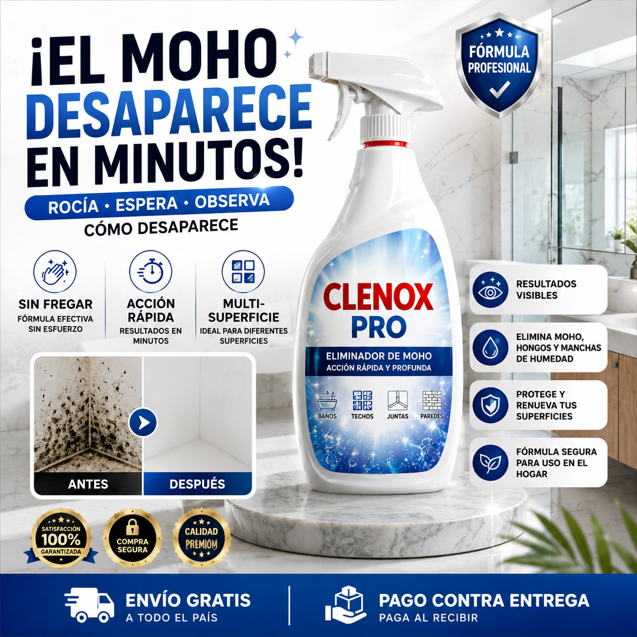 ClenoX Pro™ | Eliminador de Moho Instantáneo